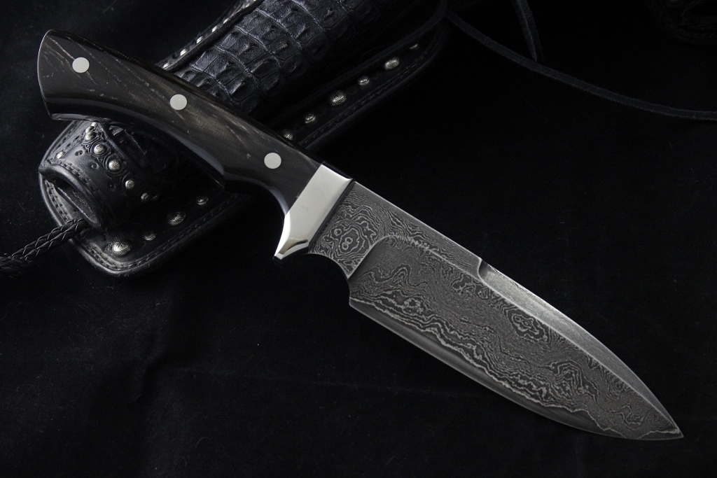 HHH Knives. San Mai damascus hunting knife 010 (1024x683)
